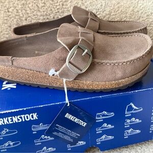 Birkenstock Tan Suede Loafers with Buckle